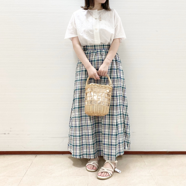 エンボス加工のコットンチュニックコーデ ショップブログ 日吉東急アベニュー